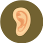 Image of an ear on a light brown background